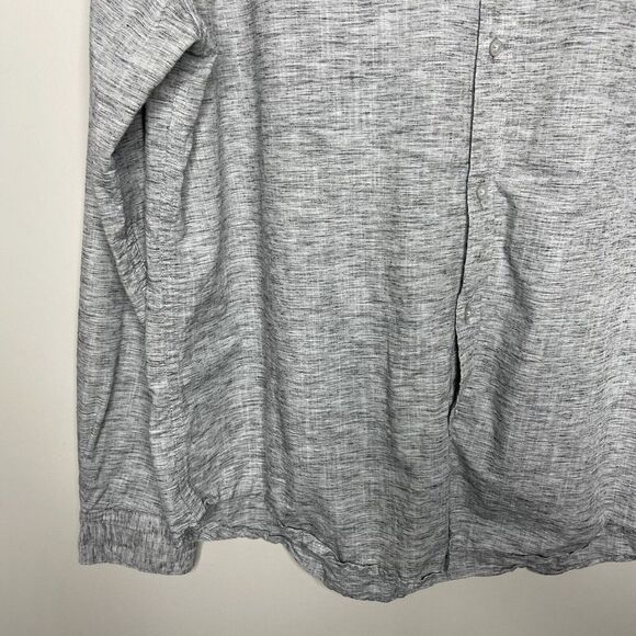 DENIM & FLOWER Shirt Mens XL Button-Down Gray Crosshatch Cotton Lyocell Blend - Picture 3 of 10